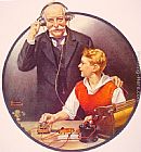 Norman Rockwell Grandpa Listening In on the Wireless painting